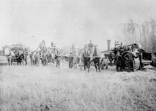 Theodor Möeller's steam engine threshing outfit